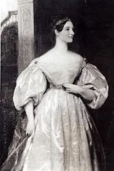 Porträtt av Augusta Ada Byron (1815-52) grevinnan av Lovelace